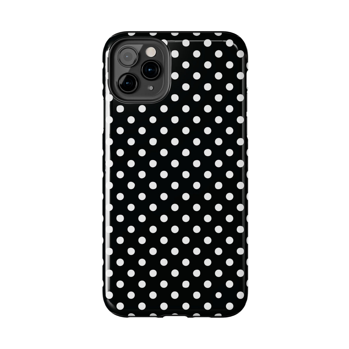 Black and White Polka Dot Phone Case  - Tough Impact-Resistant Case