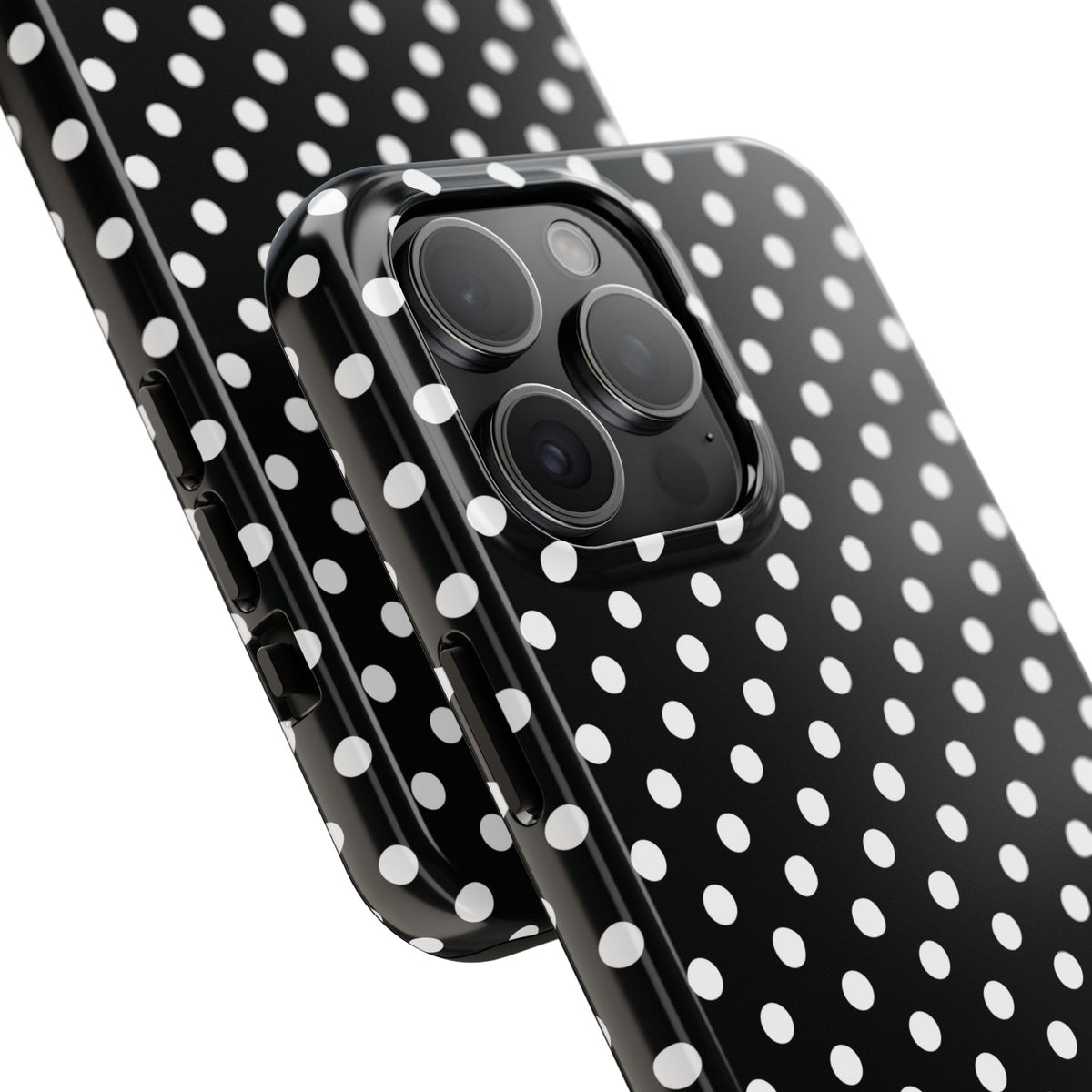 Black and White Polka Dot Phone Case  - Tough Impact-Resistant Case