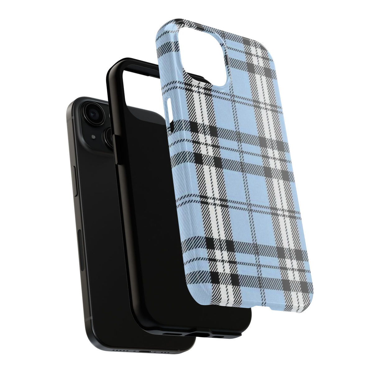 Light Baby Blue Gingham Plaid Phone Case