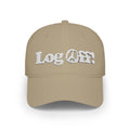 Log Off Peace Sign (White Text) Low Profile Baseball Cap