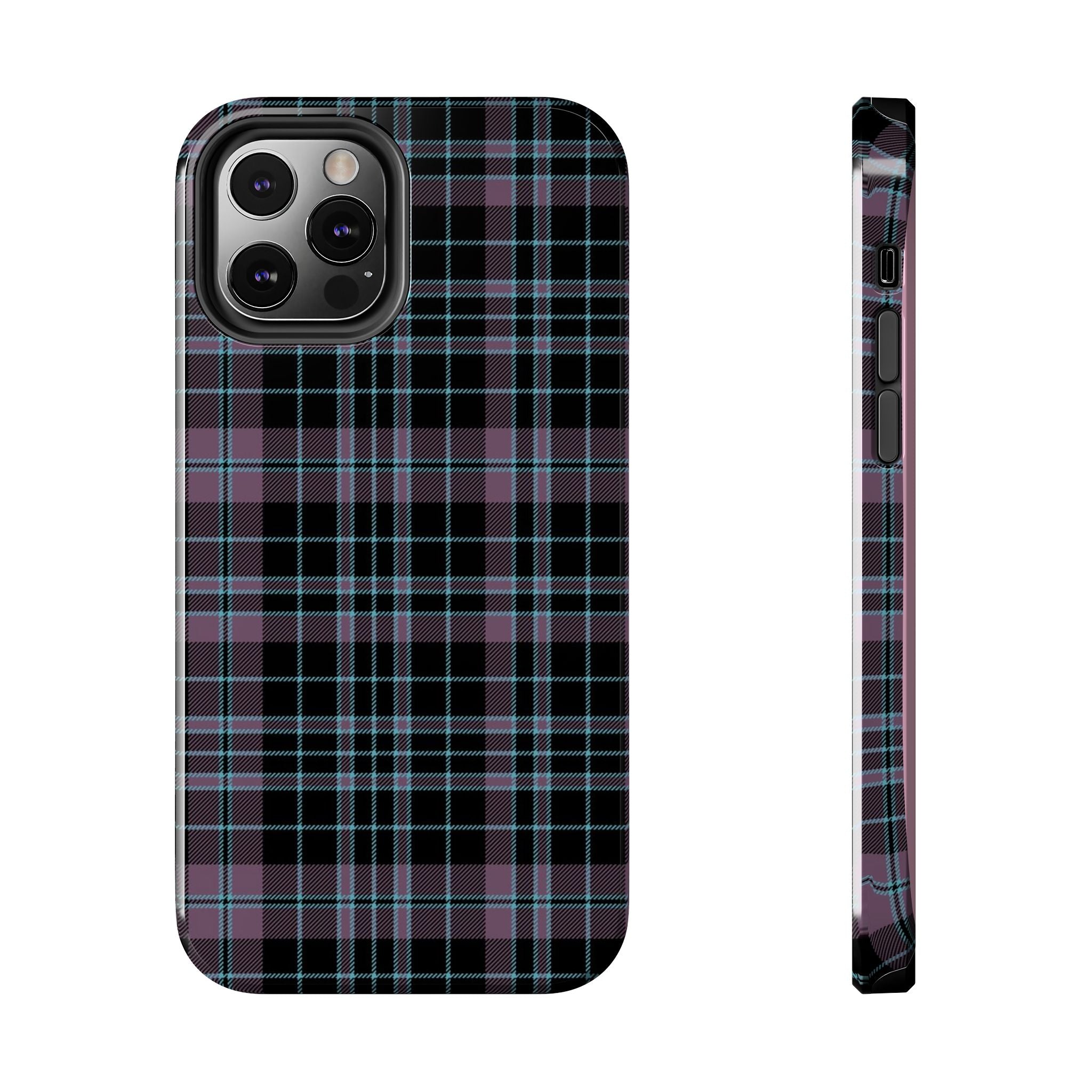 Punk Purple and Blue Plaid Phone Case