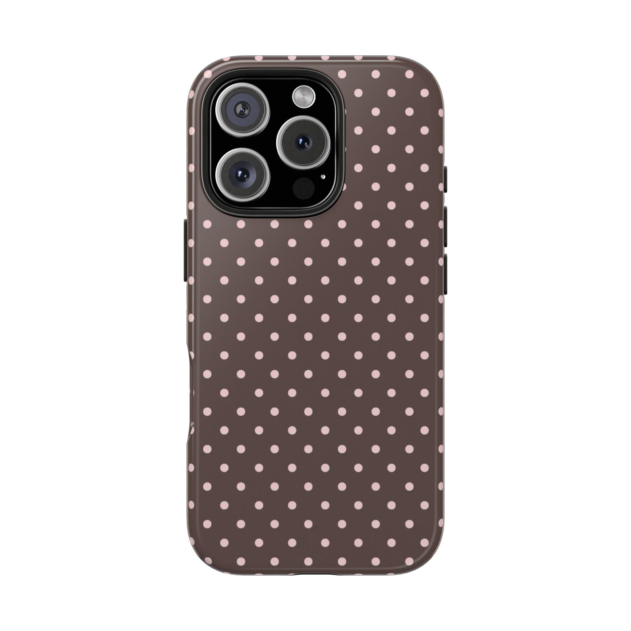 Brown with Pink Dots Phone Case  - Tough Impact-Resistant Case
