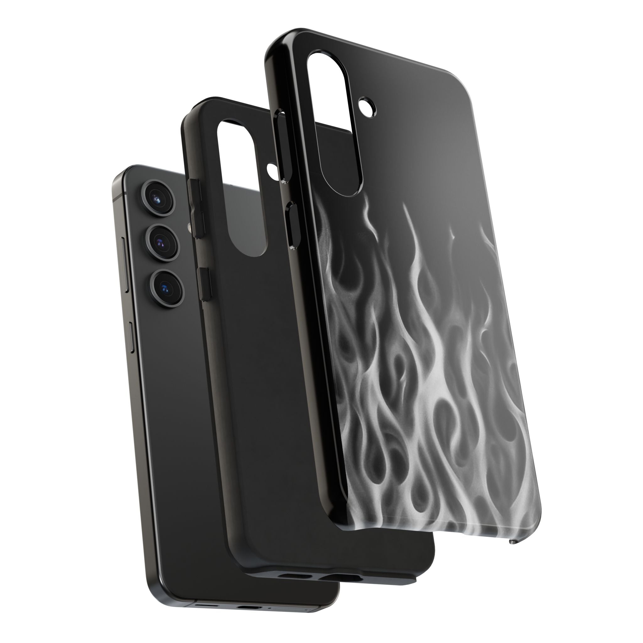 White Airbrush Flames Phone Case  - Tough Impact-Resistant Case