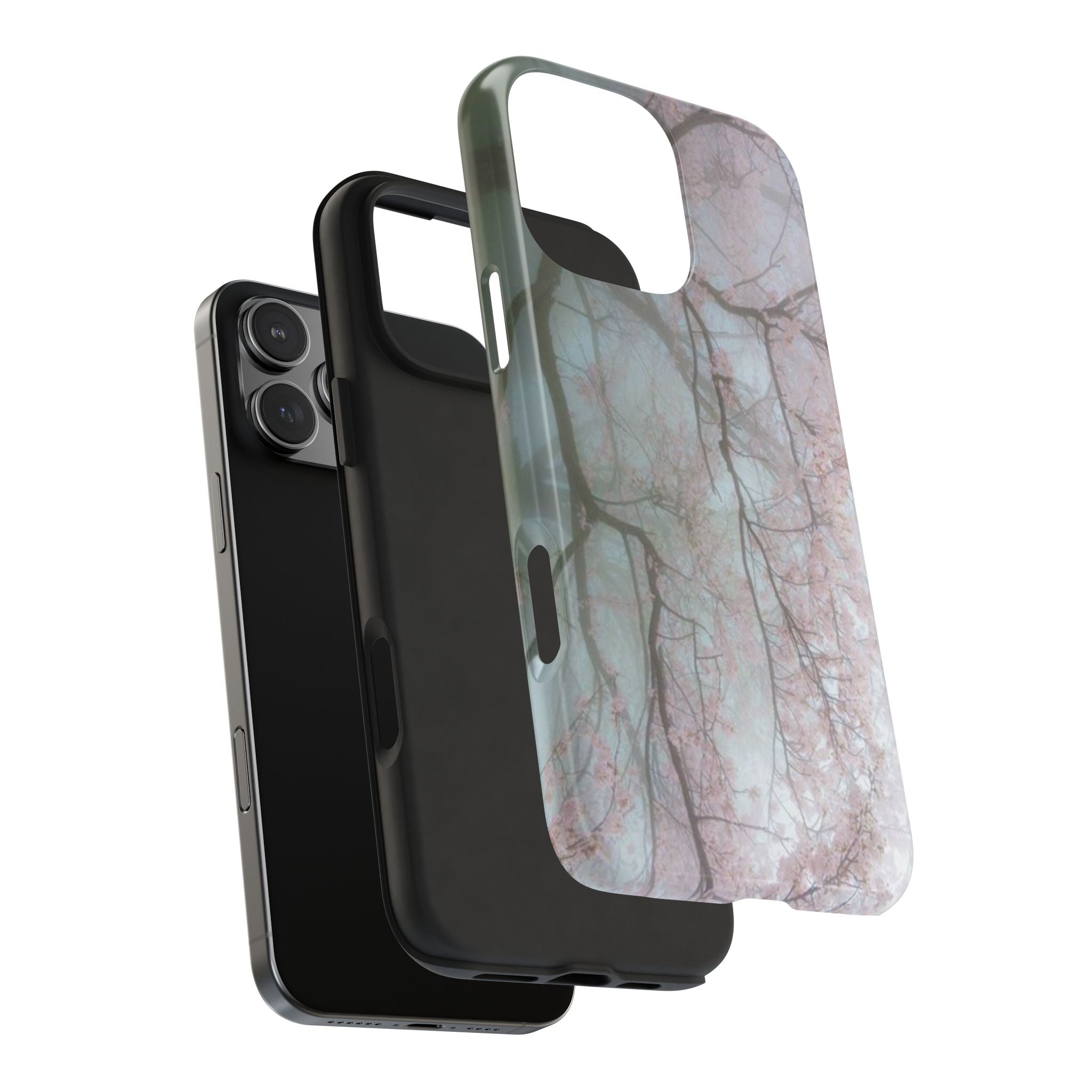 Foggy Cherry Blossom Cyber Phone Case  - Tough Impact-Resistant Case
