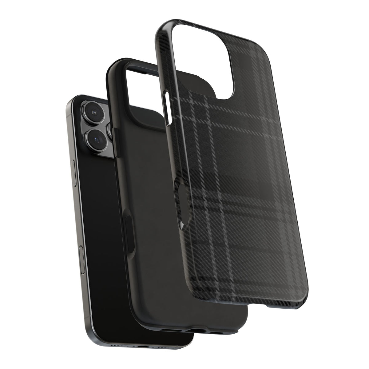 Black Plaid Gingham Phone Case