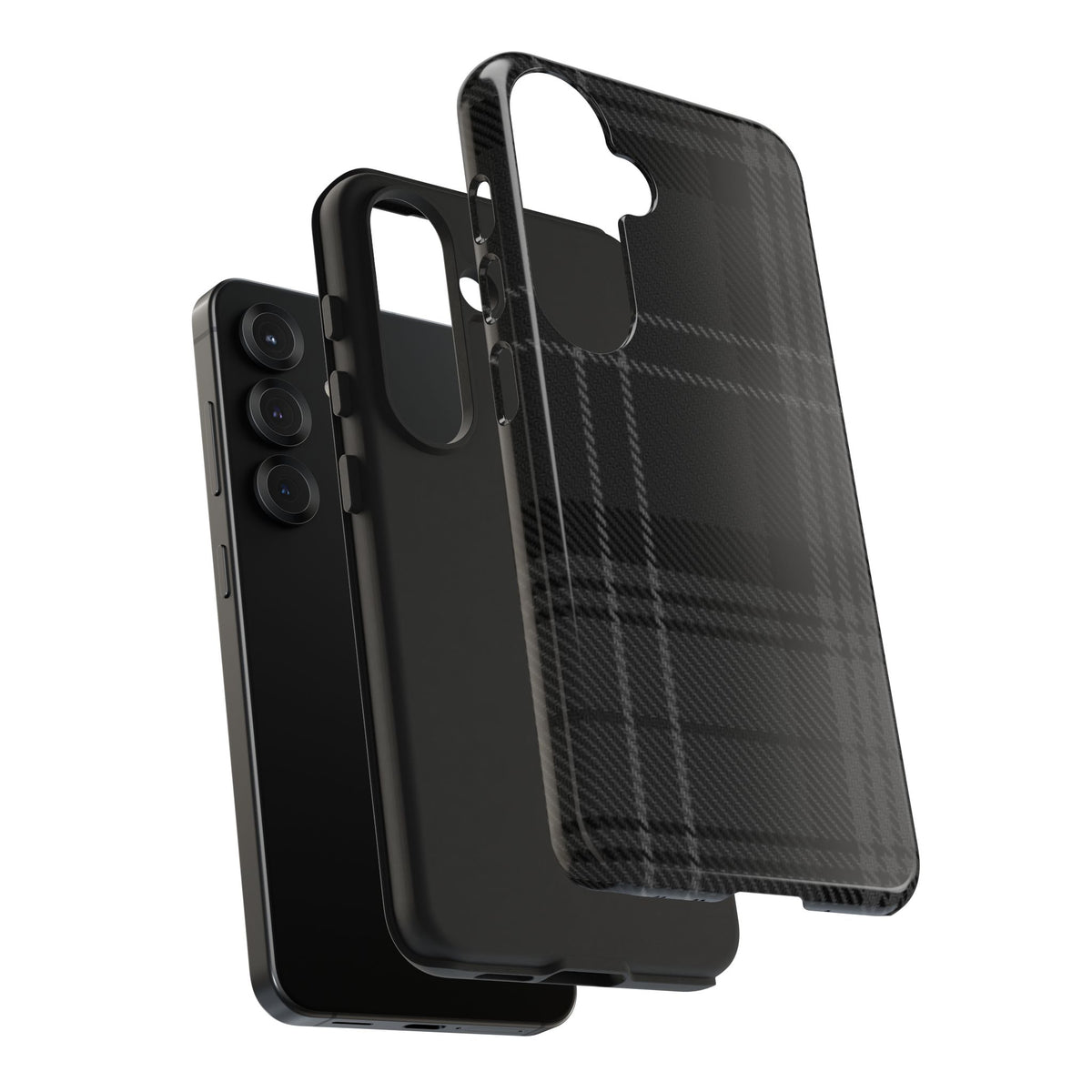Black Plaid Gingham Phone Case