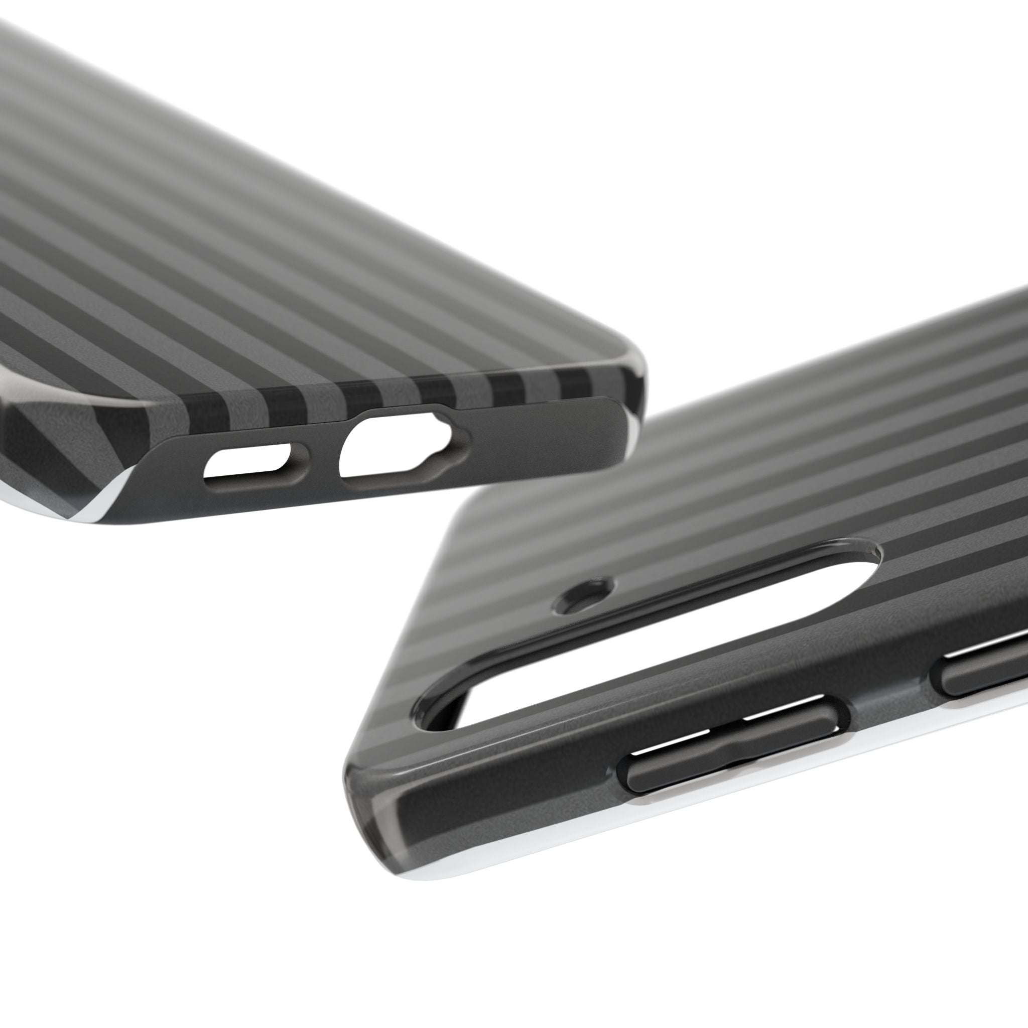 Dark Grey and Black Stripes Phone Case