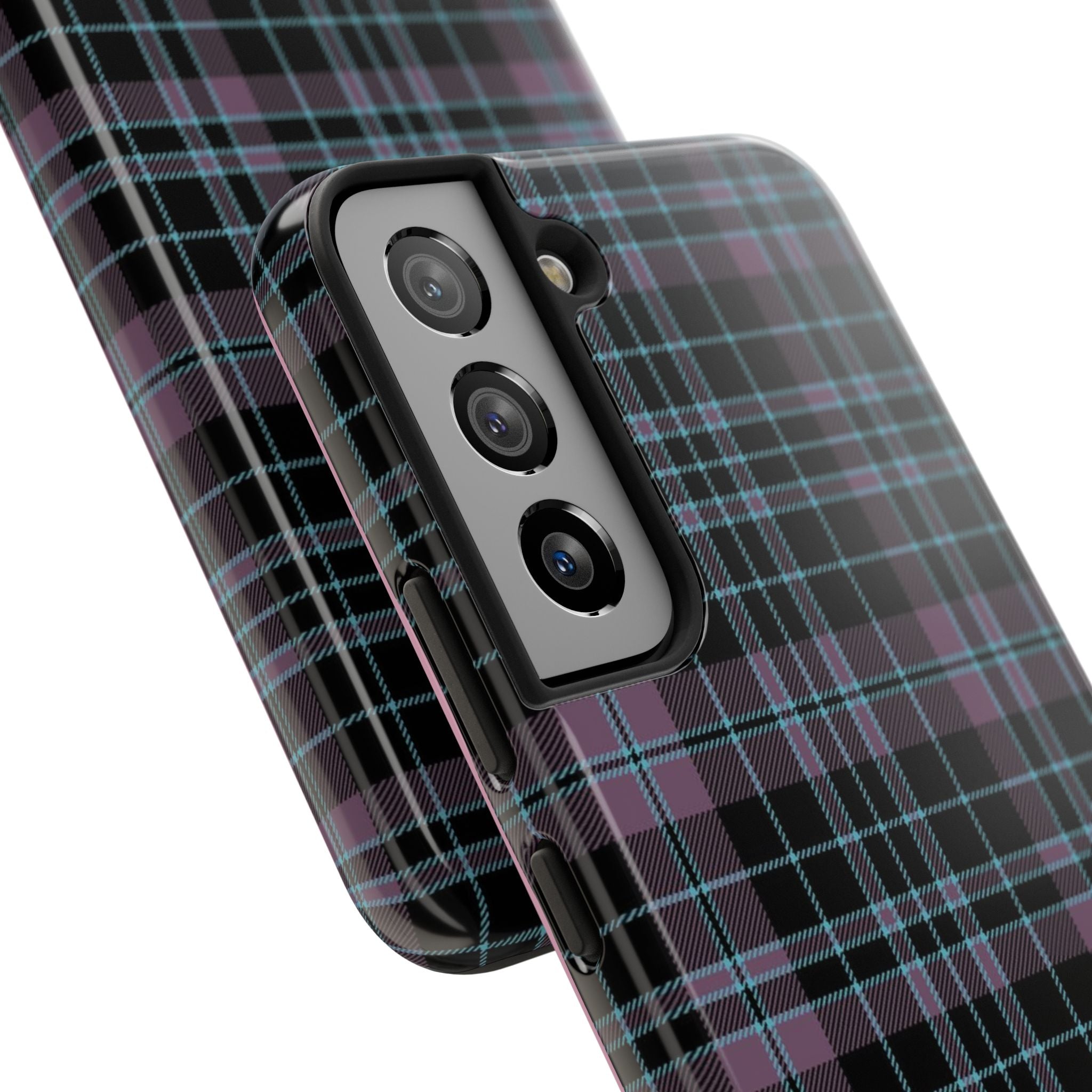 Punk Purple and Blue Plaid Phone Case