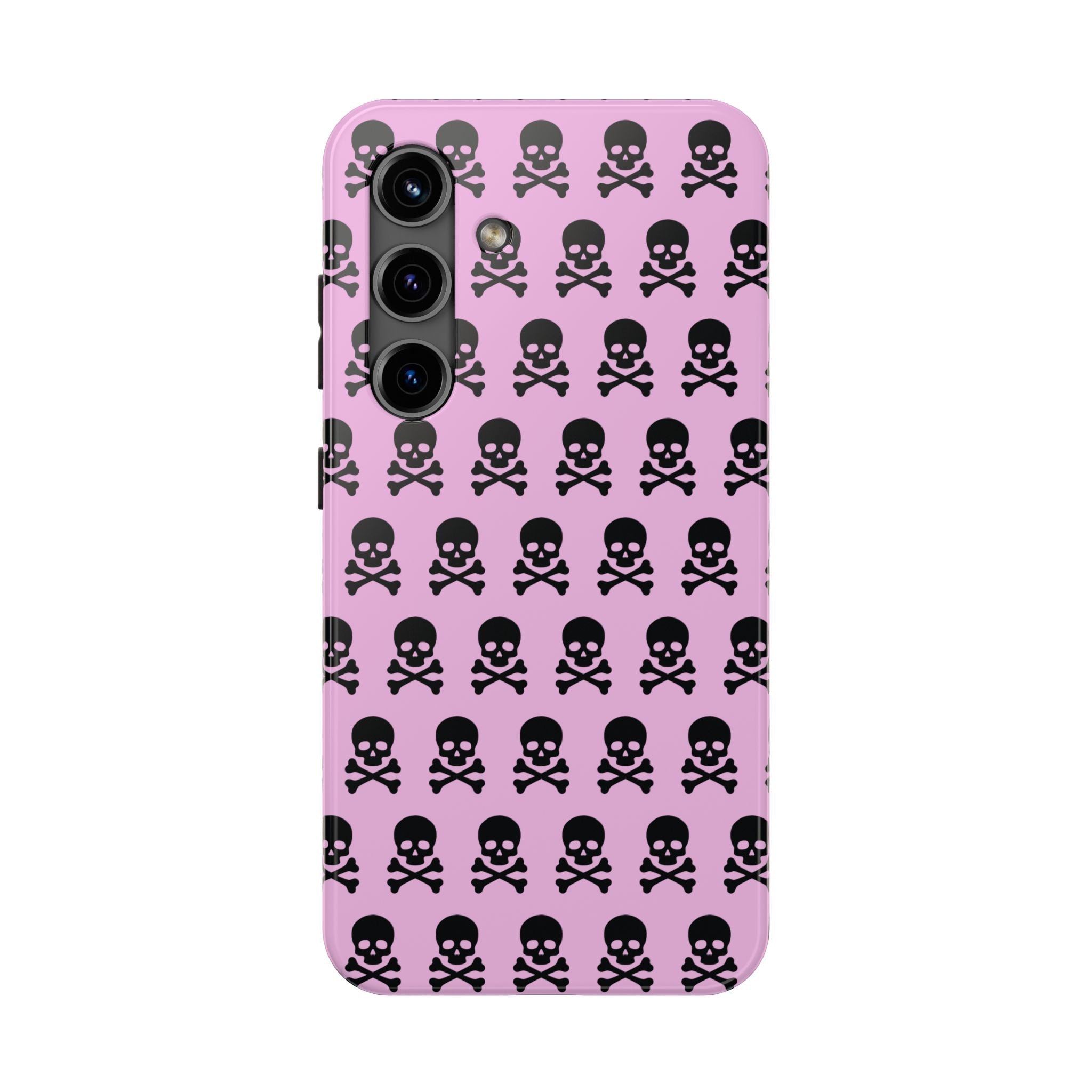 Pink Punk Skull Print Phone Case