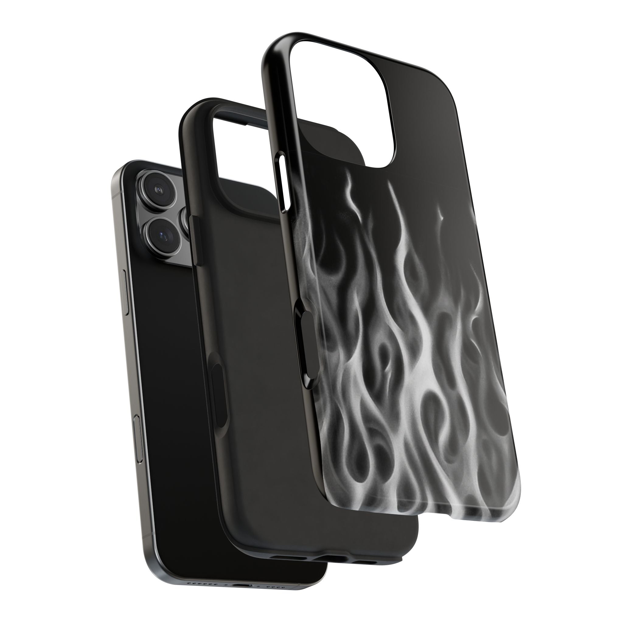 White Airbrush Flames Phone Case  - Tough Impact-Resistant Case