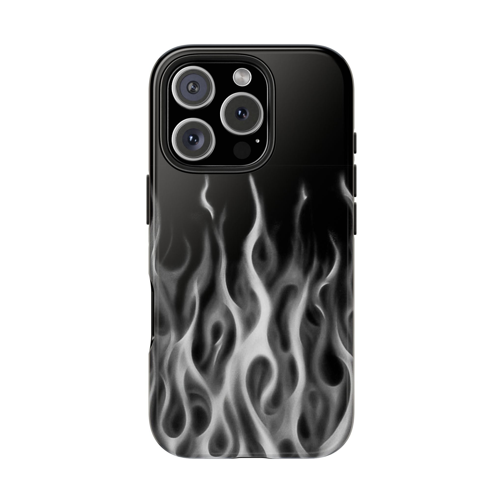 White Airbrush Flames Phone Case  - Tough Impact-Resistant Case