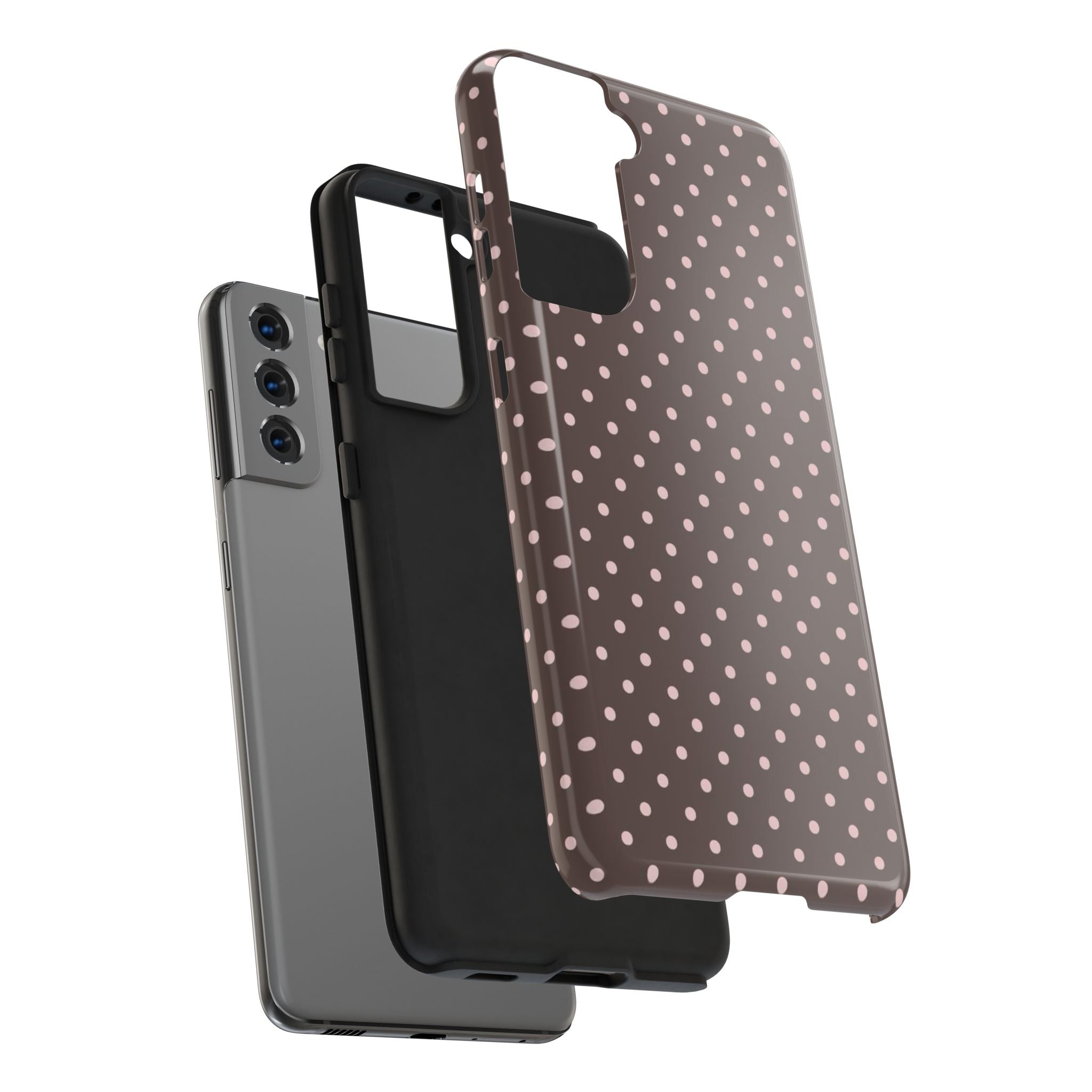 Brown with Pink Dots Phone Case  - Tough Impact-Resistant Case
