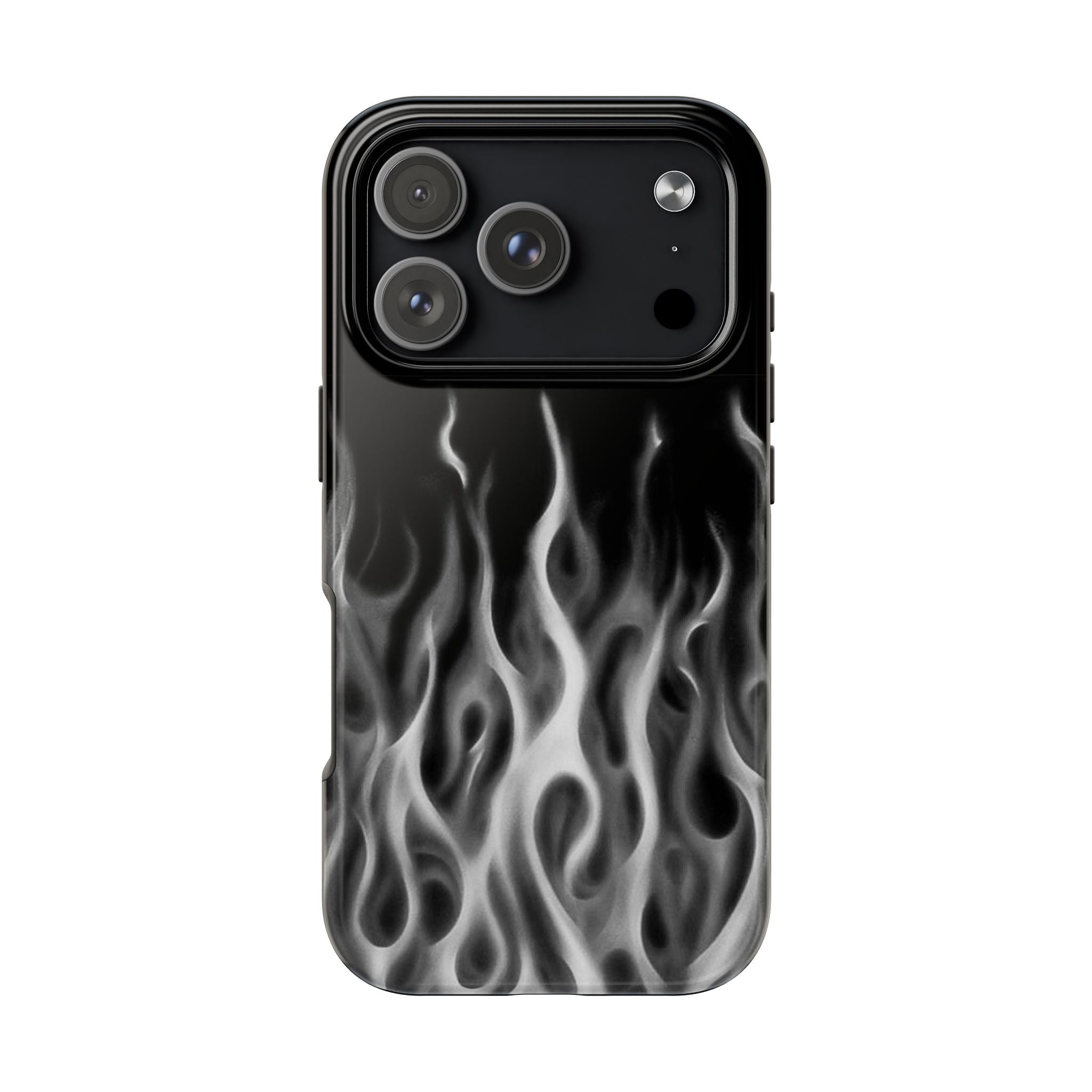 White Airbrush Flames Phone Case  - Tough Impact-Resistant Case