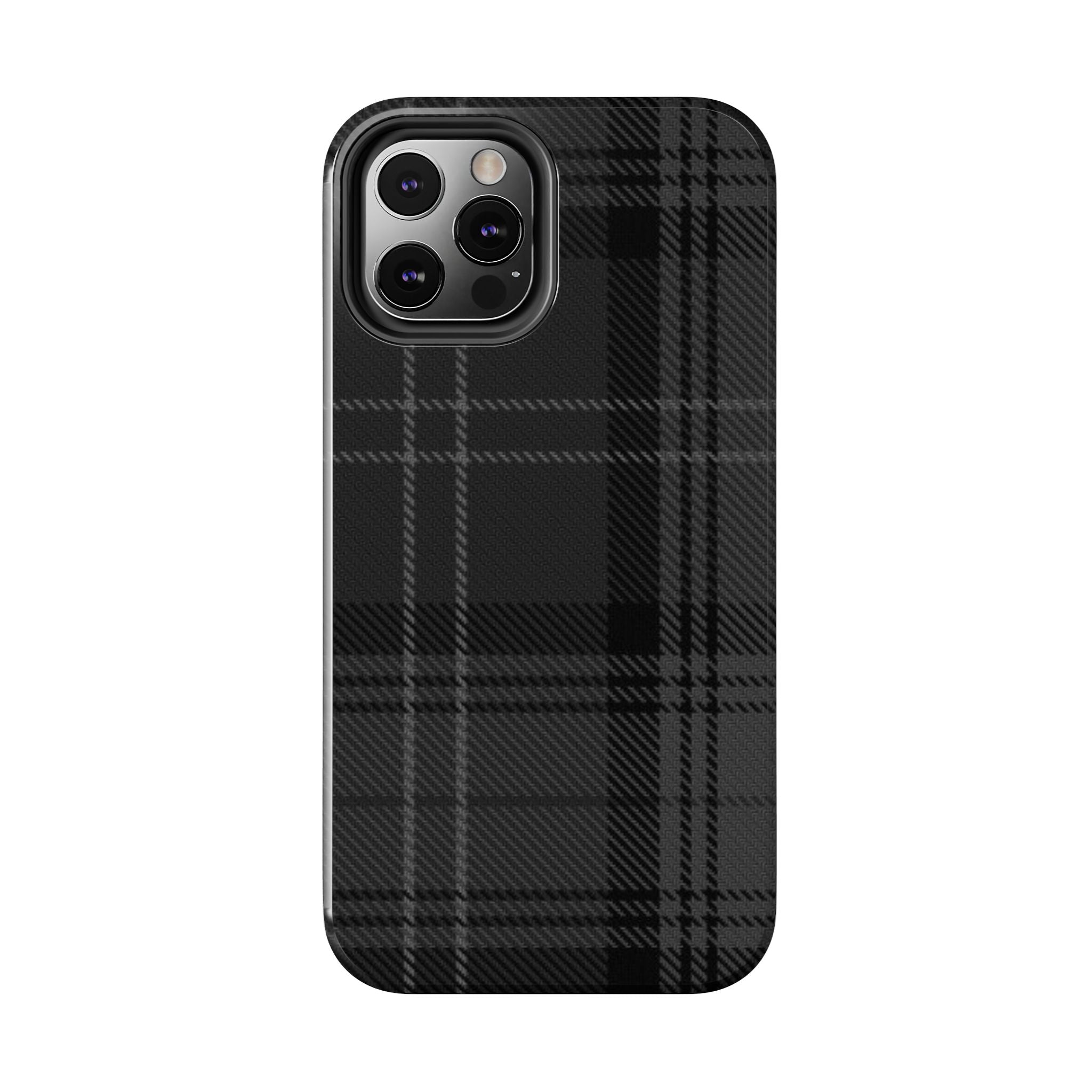 Black Plaid Phone Case  - Tough Impact-Resistant Case