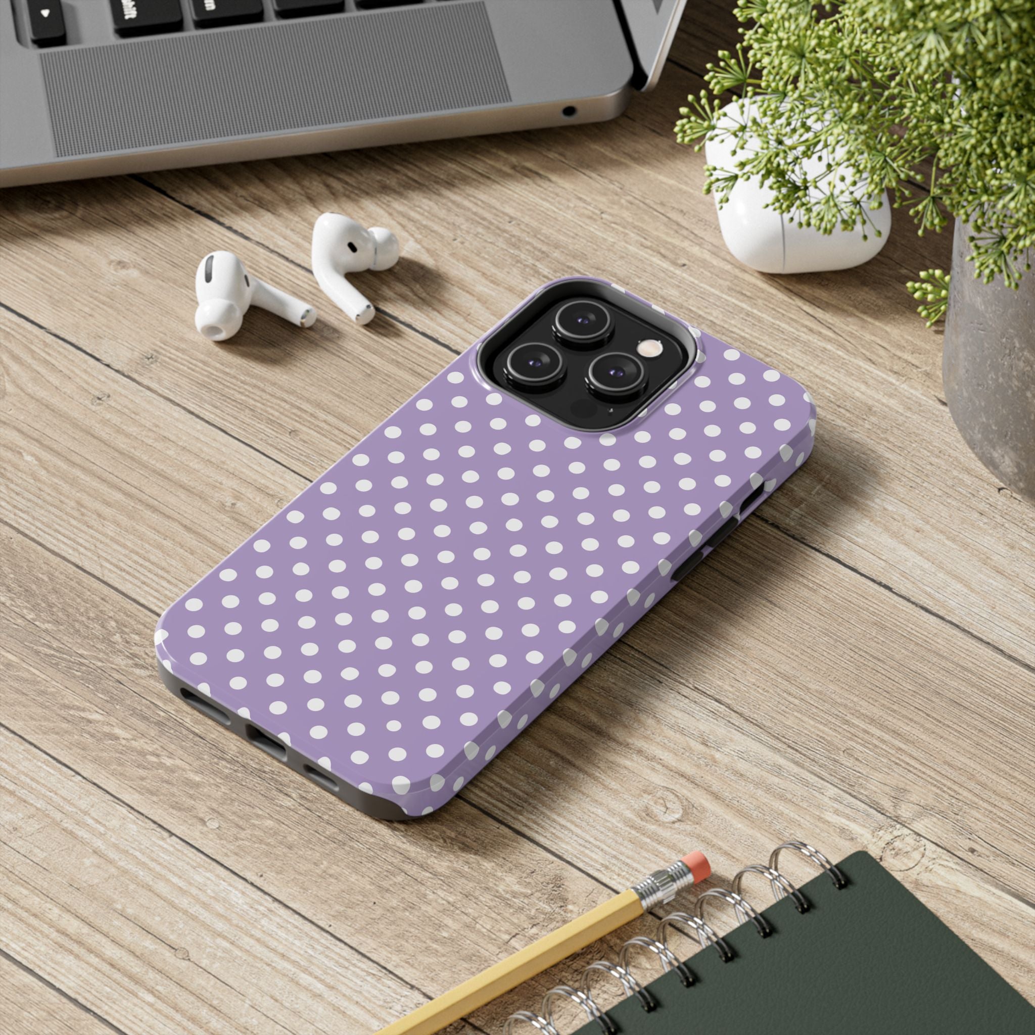 Purple Polka Dot Phone Case  - Tough Impact-Resistant Case
