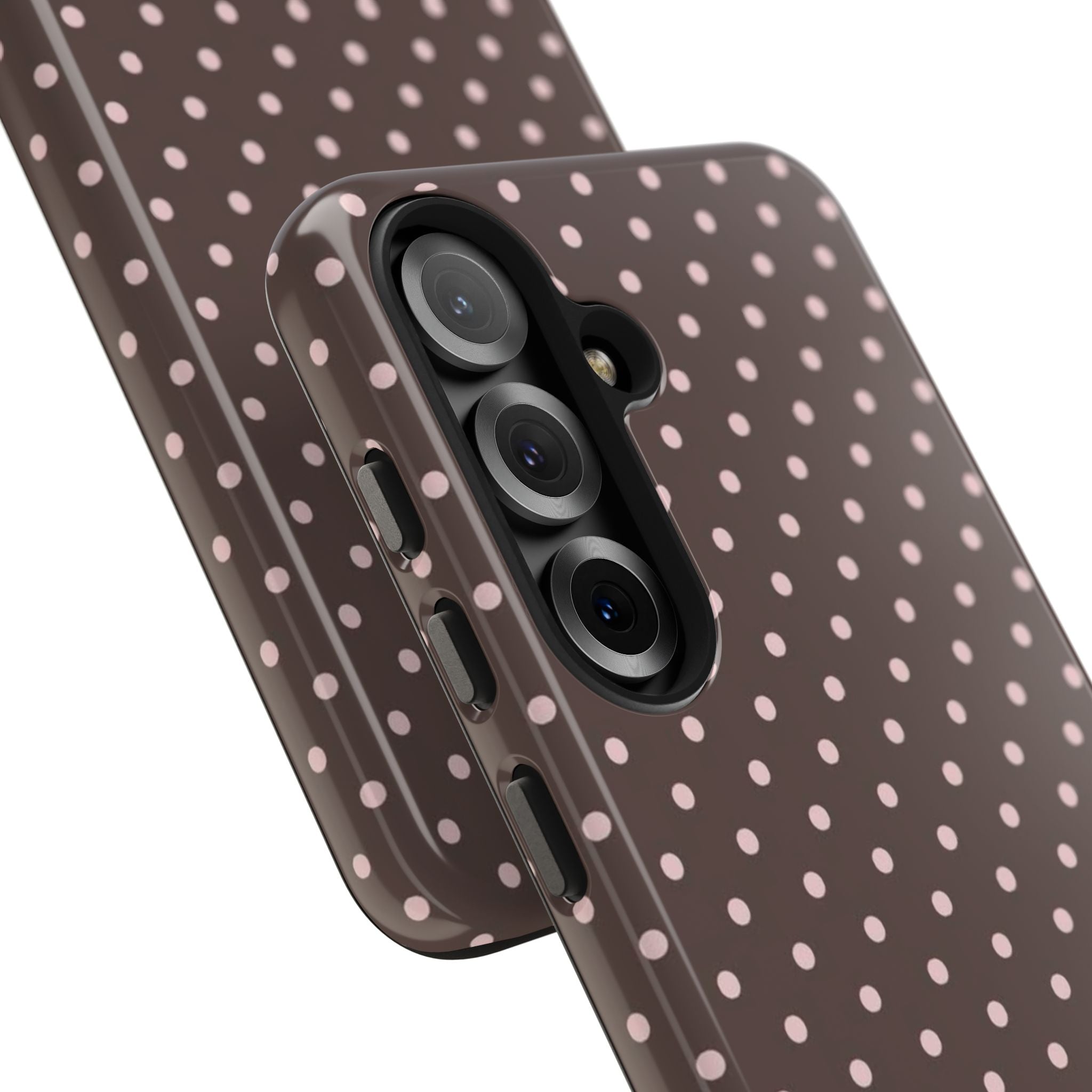 Brown with Pink Dots Phone Case  - Tough Impact-Resistant Case