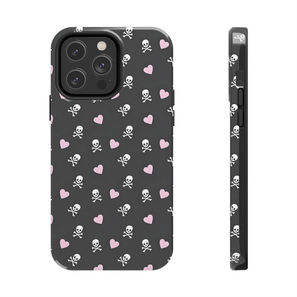 Cute Skulls and Hearts Phone Case  - Tough Impact-Resistant Case