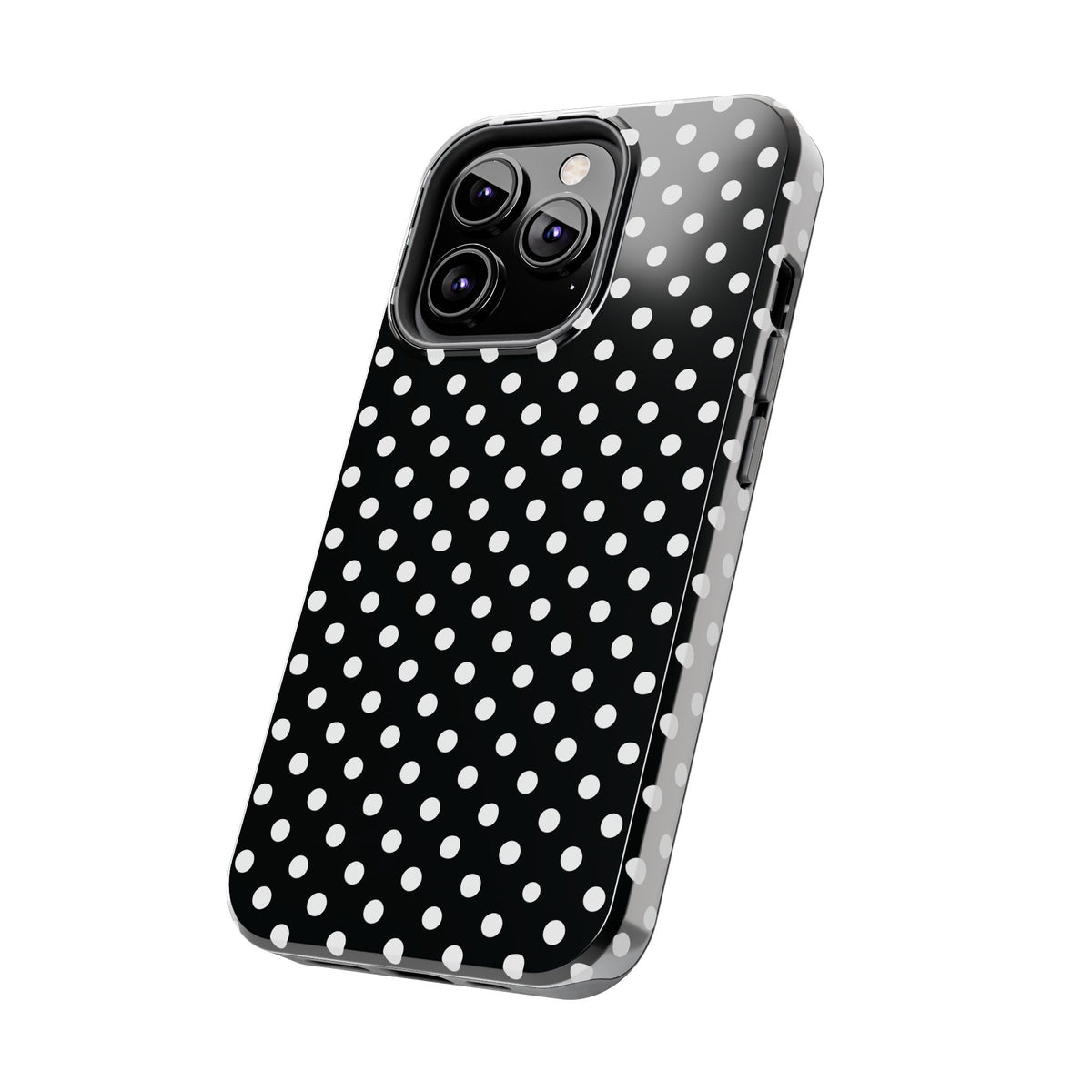 Black and White Polka Dot Phone Case  - Tough Impact-Resistant Case