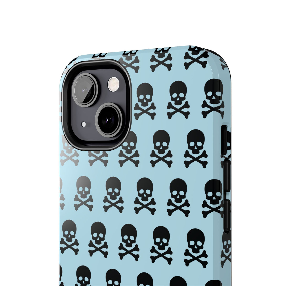 Blue Punk Skull Print Phone Case