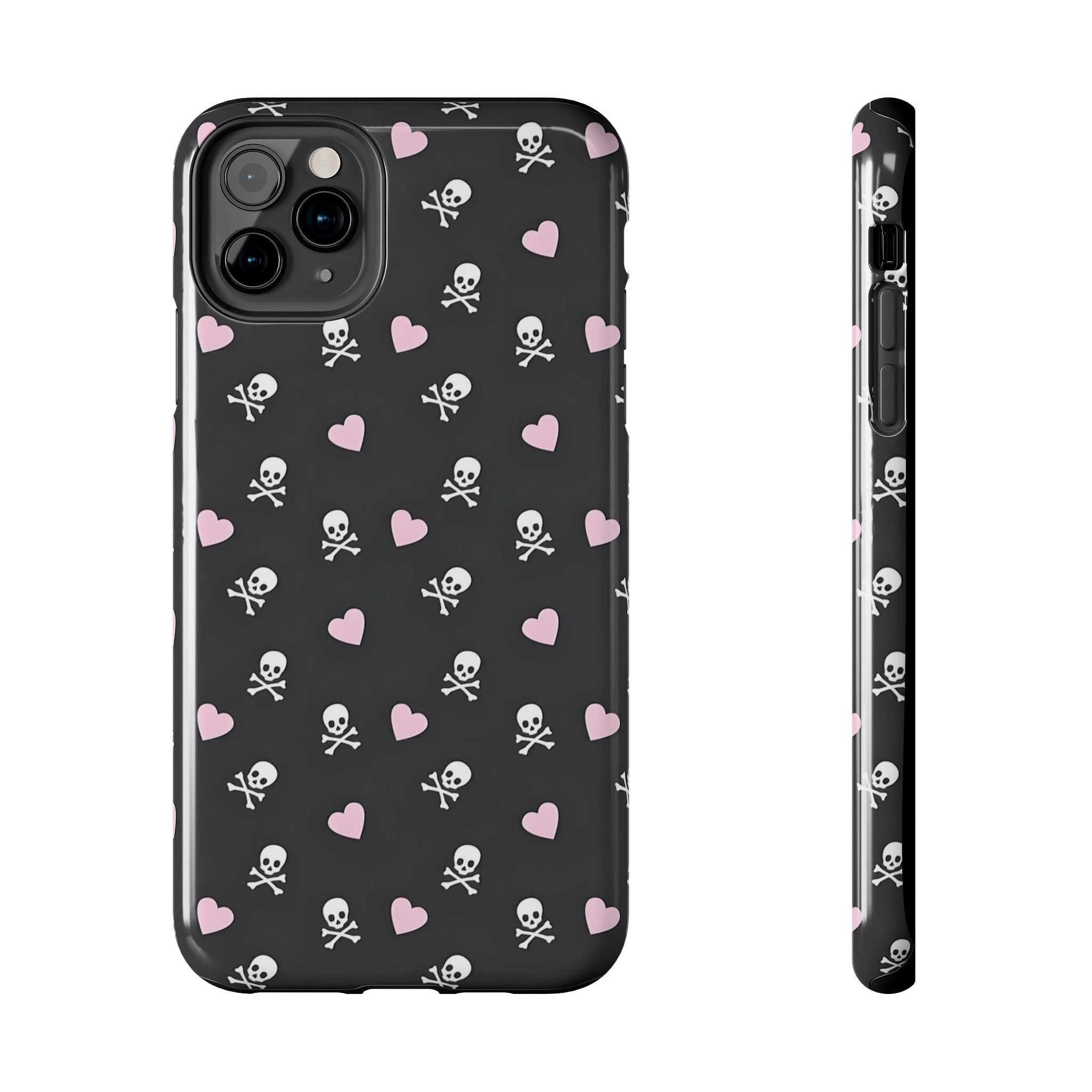 Cute Skulls and Hearts Phone Case  - Tough Impact-Resistant Case