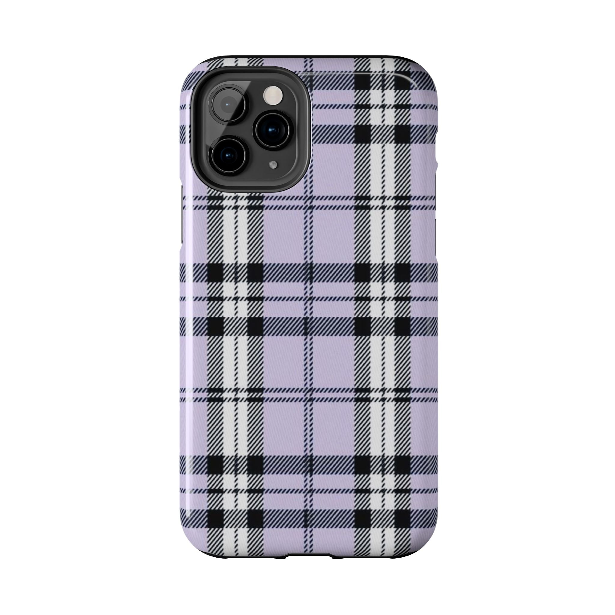 Lavender Light Purple Gingham Plaid Phone Case  - Tough Impact-Resistant Case