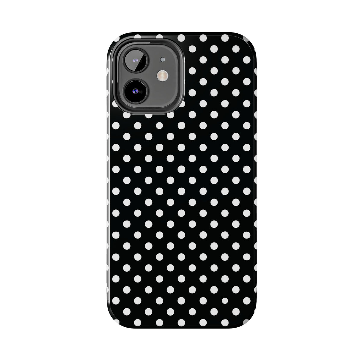 Black and White Polka Dot Phone Case  - Tough Impact-Resistant Case