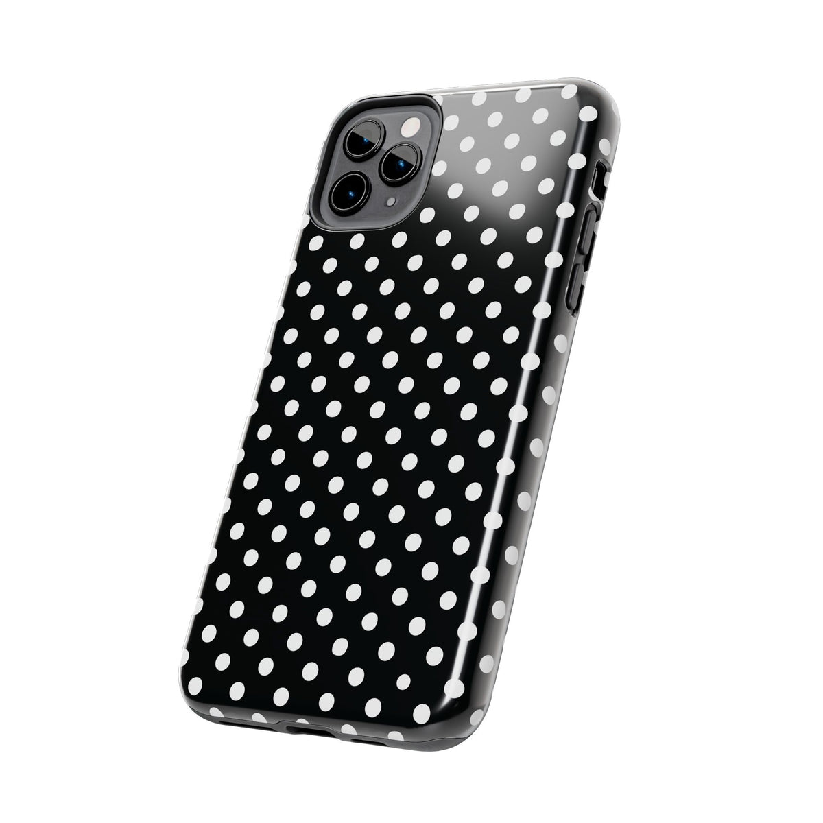 Black and White Polka Dot Phone Case  - Tough Impact-Resistant Case