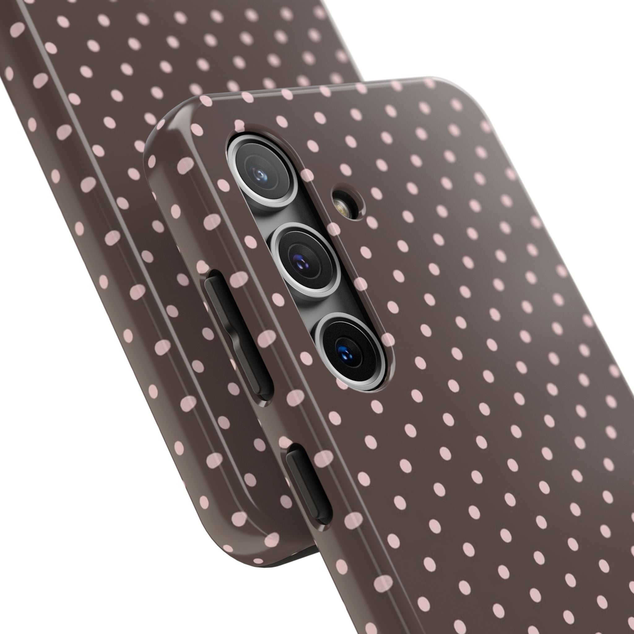 Brown with Pink Dots Phone Case  - Tough Impact-Resistant Case