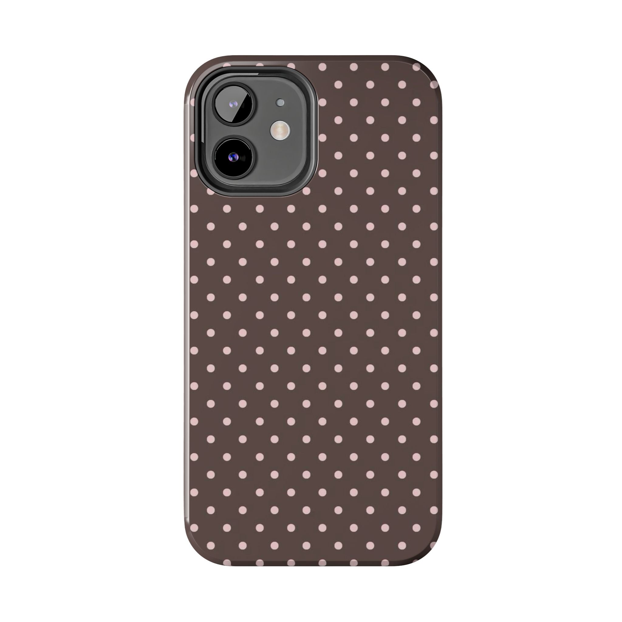 Brown with Pink Dots Phone Case  - Tough Impact-Resistant Case
