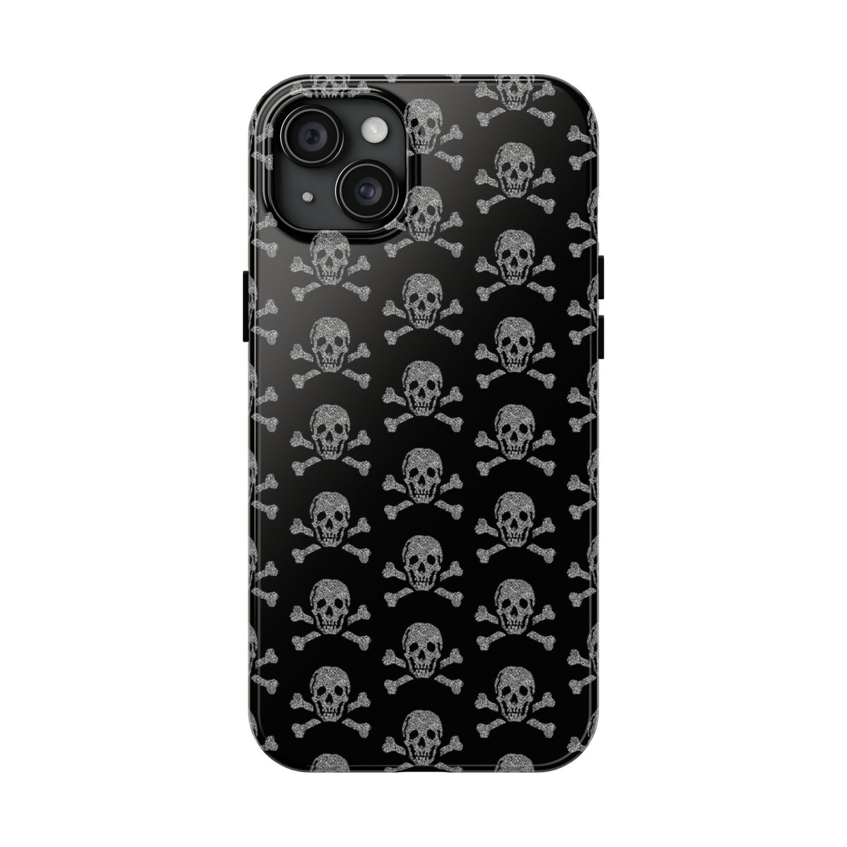 Silver Skull Print Phone Case  - Tough Impact-Resistant Case